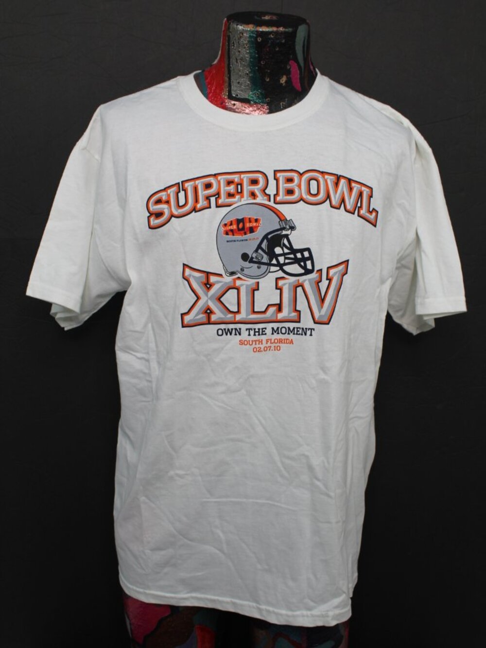 Vintage Super Bowl XLIV Reebok Adult Size Medium White Tshirt